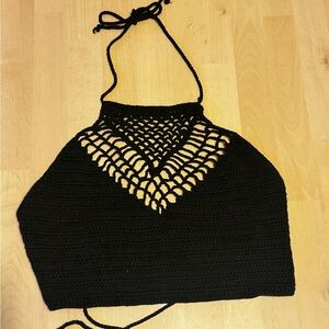 Black crochet top